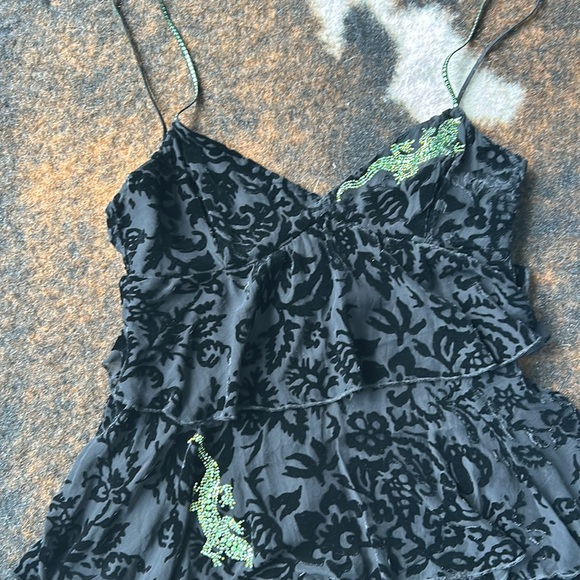 Blumarine velvet & silk stunning sexy dress with Swarovski crystals on it. EU 40 - Picture 4 of 10